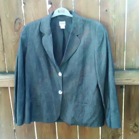 Chico's Jackets & Blazers - *3 for $5* Chico's Gray Linen Blend Jacket Sz. 3